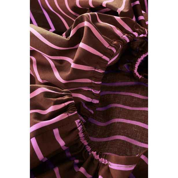 Růžové/hnědé napínací prostěradlo z bio bavlny 90x200 cm Sima – Jotex