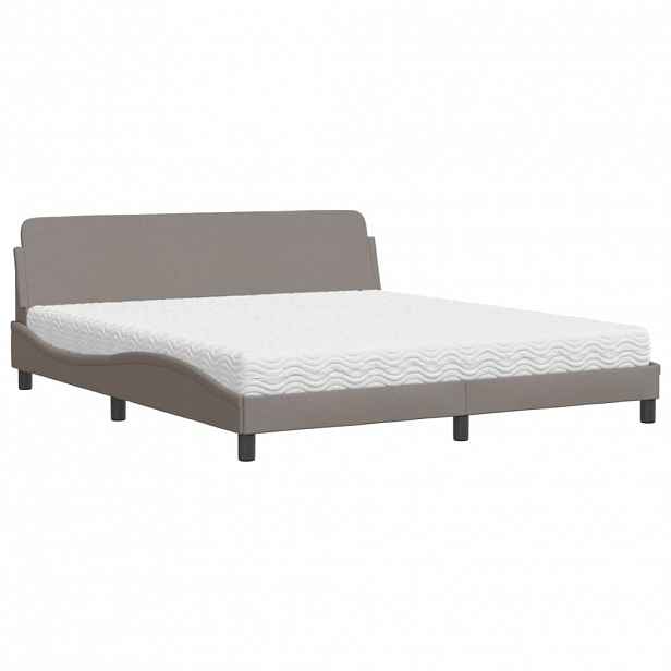 vidaXL Postel s matrací Dover taupe 180 x 200 cm textil