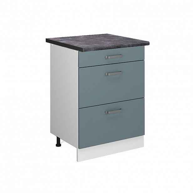 Vicco SPODNÍ SKŘÍŇKA KUCHYŇSKÉ LINKY R-Line Modrošedá 60 cm se zásuvkami, PD Antracit