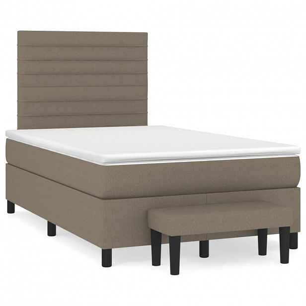 vidaXL Box spring postel s matrací taupe 120x200 cm textil