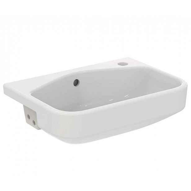 Ideal Standard i.Life S - Umyvadlo polozápustné, 50x36 cm, s přepadem, otvor pro baterii vpravo, bílá T458801