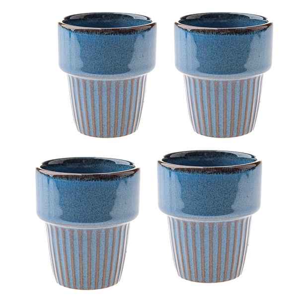 Modré keramické šálky v sadě 4 ks na espresso 100 ml Tone – Dakls