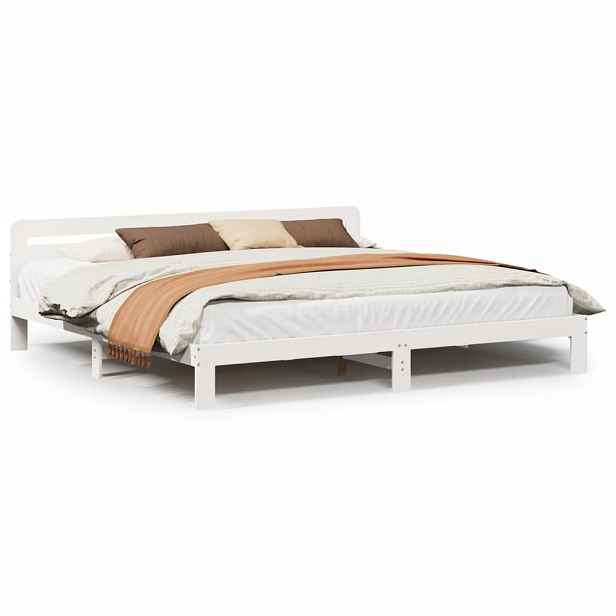 vidaXL Postel bez matrace bílá 200 x 200 cm masivní borovice