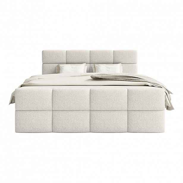 Fedve BOXSPRINGOVÁ POSTEL ALZEA 200x200 cm, Bílá