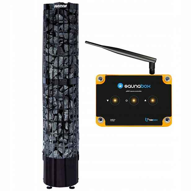 Kamna Harvia Cilindro PC66E 6,6 kW Black Steel BleBox SaunaBox Pro