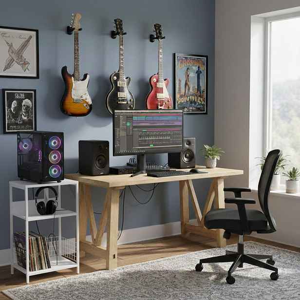 Relaxdays REGÁL Bílý na gramofon a vinyl 3 úrovně