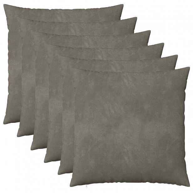vidaXL Povlak na polštář 6 pcs HEERLEN Světle šedá 80 x 80 cm Samet