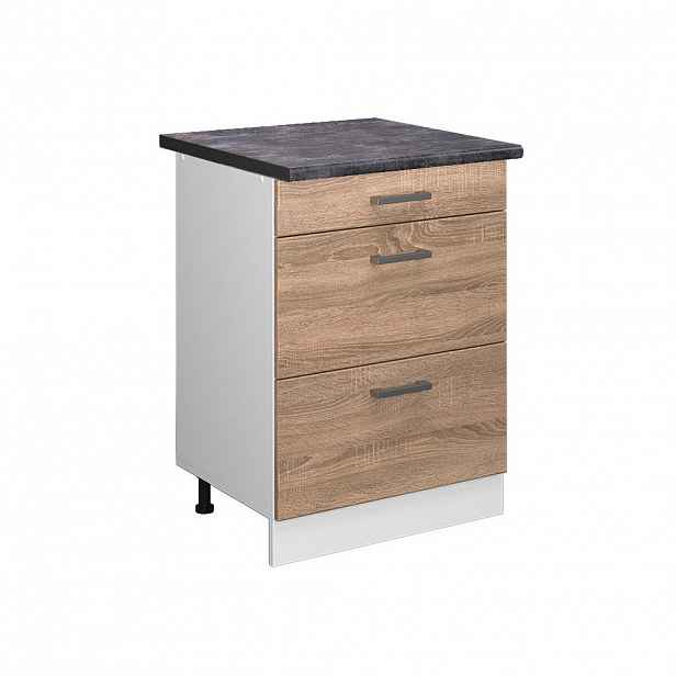 Vicco SPODNÍ SKŘÍŇKA KUCHYŇSKÉ LINKY R-Line Sonoma 60 cm se zásuvkami, PD Antracit