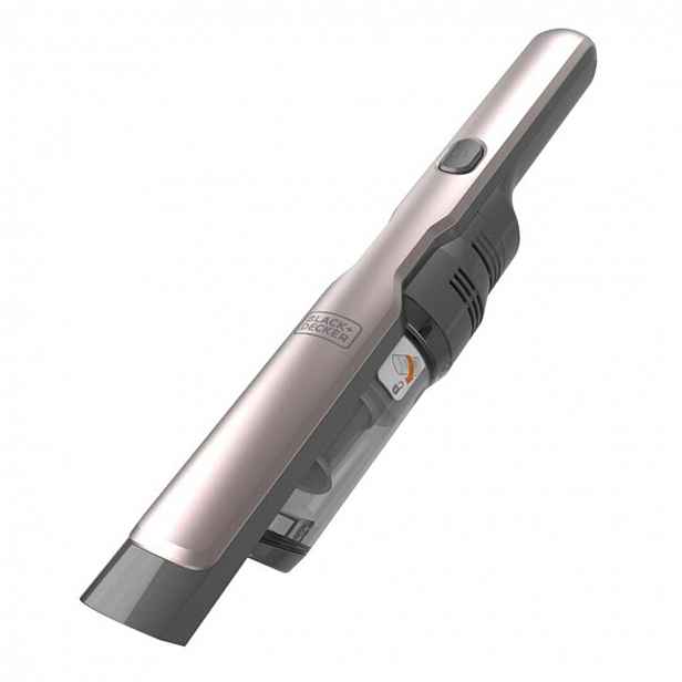 BLACK+DECKER - 12V AKU ruční vysavač, s příslušenstvím, nabíjecí stanice, šedá/růžové zlato DVC320BRG-QW