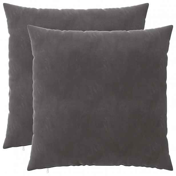 vidaXL Povlak na polštář 2 pcs HEERLEN Tmavě šedá 80 x 80 cm Samet