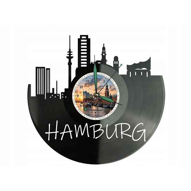 Hamburk Město Německo Nápad na Dárek Nástěnná Dekorace z vinylové desky