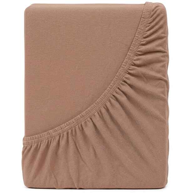 4Home Jersey prostěradlo IDEAL skořicová, 140–160 x 200 cm