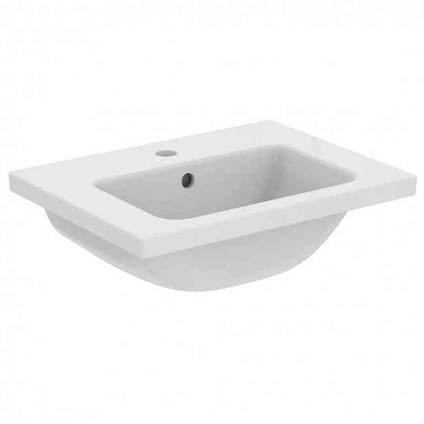 Ideal Standard i.Life S - Umyvadlo nábytkové 51x39x18 cm, s přepadem, otvor pro baterii, bílá T459101