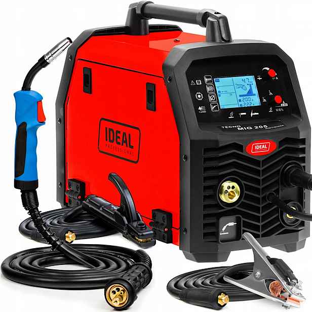 Svářečka Migomat Ideal Tecno Mig Mag 205 LCD Synergic 4X4 V3 Mma Flux 200 A
