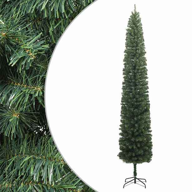 vidaXL Úzký vánoční stromek se stojanem 270 cm PVC