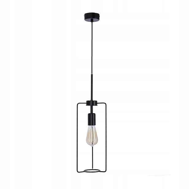 Závěsná lampa Loftová Cord 115 cm Jednotlivá Černá 40W E27 Bez stínítka