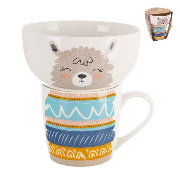 Porcelánový set hrnku a misky 2 ks 350 ml – Orion