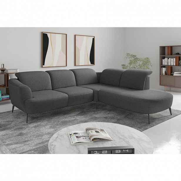 Sit & More ROHOVÁ SEDAČKA, textil, tmavě šedá