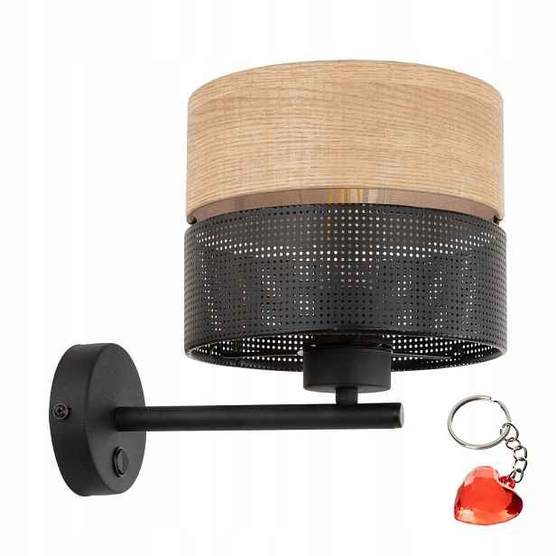 Nástěnná lampa Nicol Černá E27 Vypínač Kov Elegance Tk Lighting