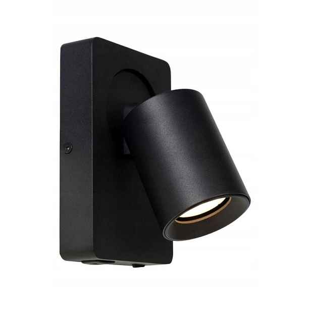 Nástěnná lampa Nigel GU10 5W 3000K černá s vypínačem Lucide