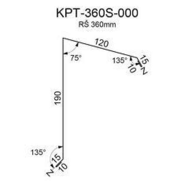 Ukončení pultové střechy RS360S-75 SP25 RAL7035 0,50mm 2bm