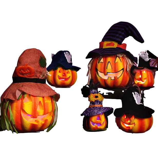 Led Dýně Halloween 6 Ks Svítící Lampiony Jack O Lanternu Na Baterie