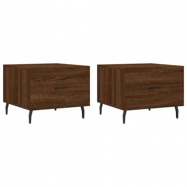 vidaXL Konferenční stolky 2 ks hnědý dub 50x50x40 cm kompozitní dřevo