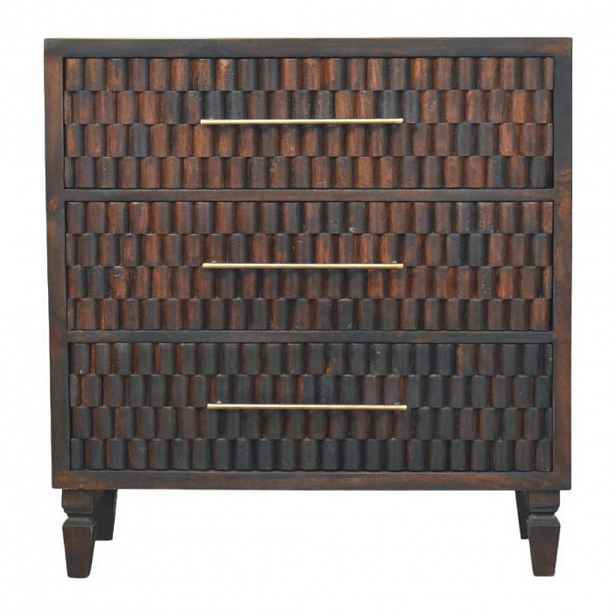 Artisan Furniture ÚLOŽNÝ NÁBYTEK S povrchem v barvě zlatého teaku, 2 zásuvky, 1 otevřená police, světle hnědý