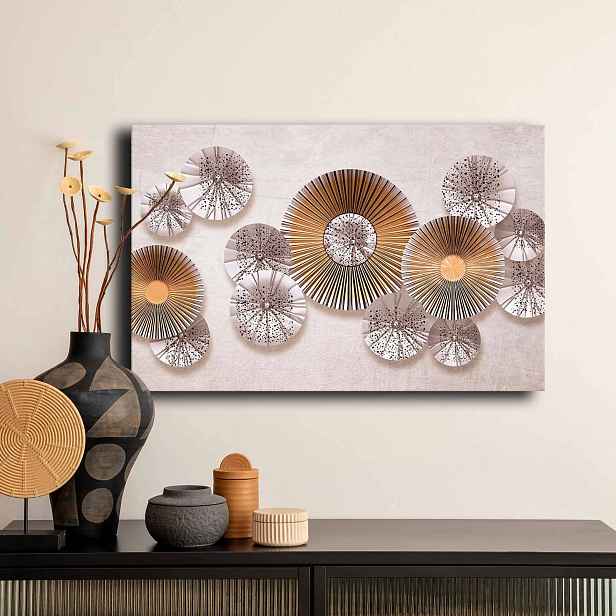 Dekorativní obraz na plátně vějířovité talíře, 45 x 70 cm