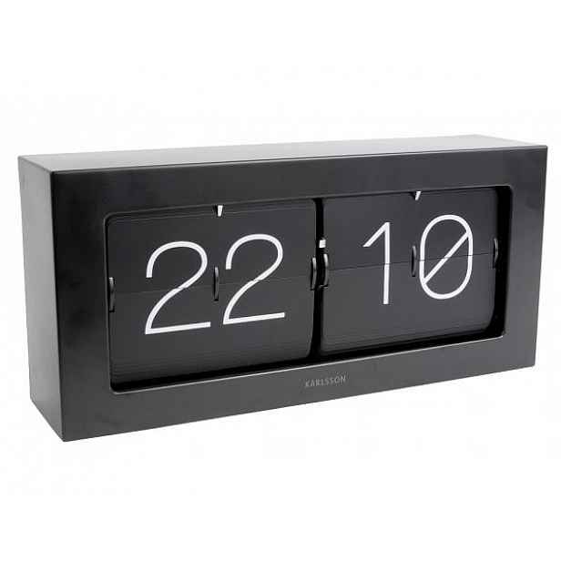 Designové nástěnné/stolní překlápěcí hodiny 5642BK Karlsson 37cm