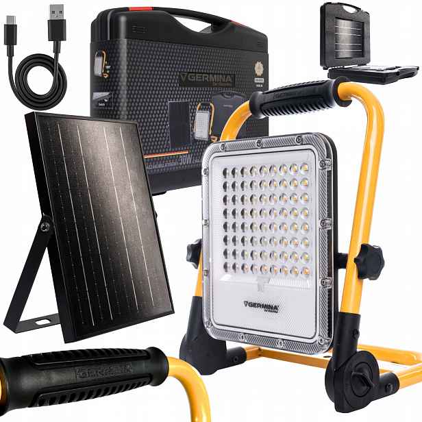 Halogen Led zářič 50W stavební pracovní lampa rukojeť Akumulátorová