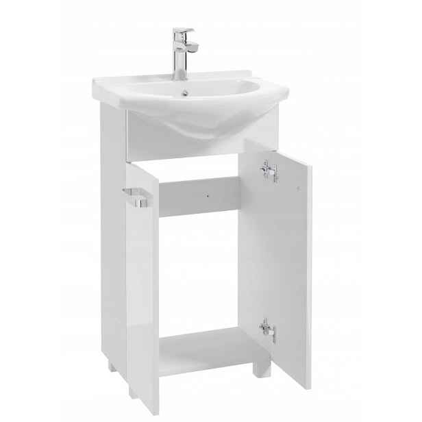 Koupelnová skříňka s umyvadlem 85x50 stojící, bílá snadná montáž