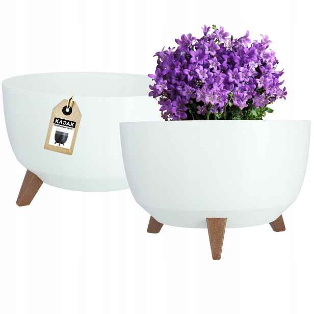 Květináč Květináč 40cm Obal Na Květináč S Vkladem Nohy Záhon Bílý