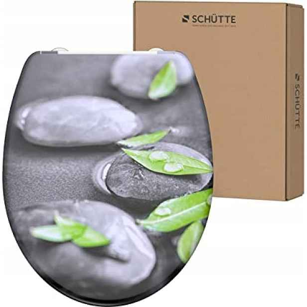Wc sedátko Schütte šedé, zelené, duroplast