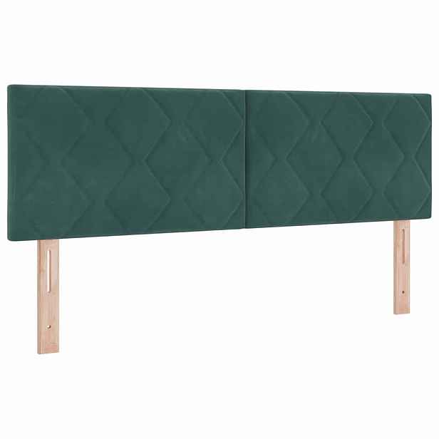 vidaXL Čelo postele Tmavě zelená 160 cm samet