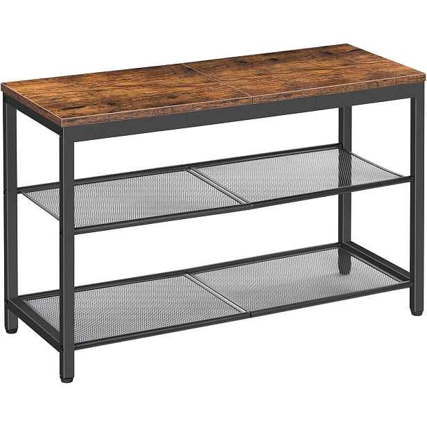 Botník s lavicí Vasagle Arvel 75 cm černý/hnědý