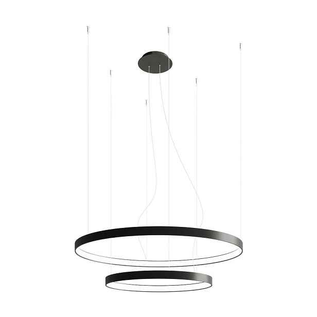Černé hliníkové LED závěsné svítidlo ø 78 cm RIO – Thoro