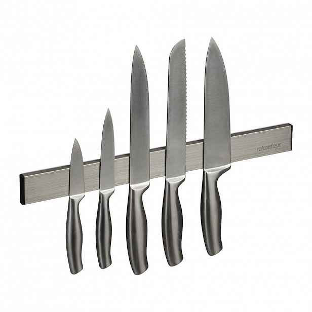 Relaxdays LIŠTA stříbrná černá magnetická samolepicí nerez 40 cm