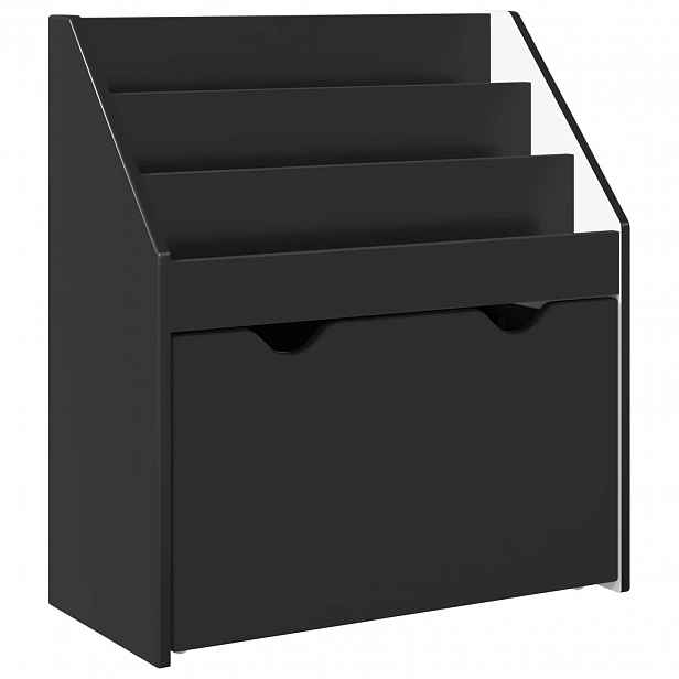 vidaXL Dětský regál Černá 60 x 29,5 x 69 cm Kompozitní dřevo