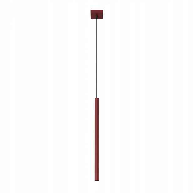 Závěsná stropní trubková lampa tenká Pastelo 1 burgundská Sollux