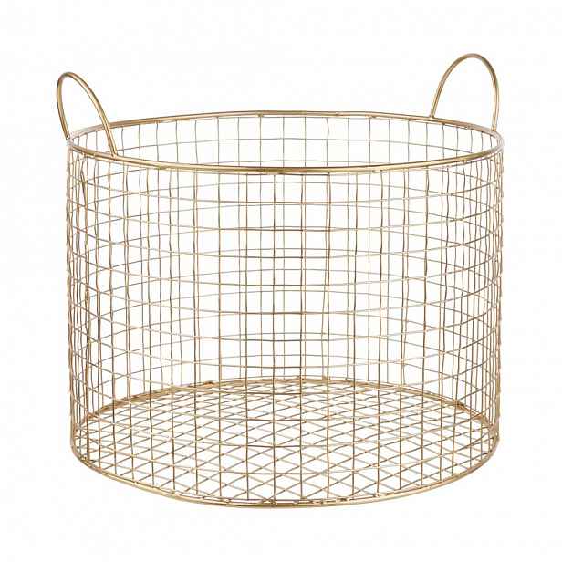 Butlers HOOP Koš kulatý 30 cm - zlatá