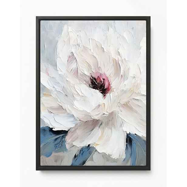Obraz Rám American Box Příroda Makro Zahrada Flora Bílý Květ Peonia 60x80