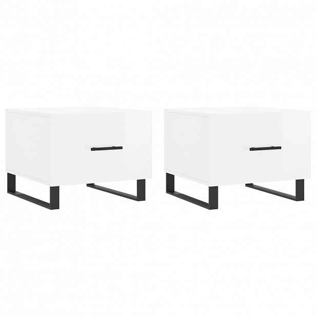 vidaXL Konferenční stolky 2 ks lesklé bílé 50x50x40cm kompozitní dřevo