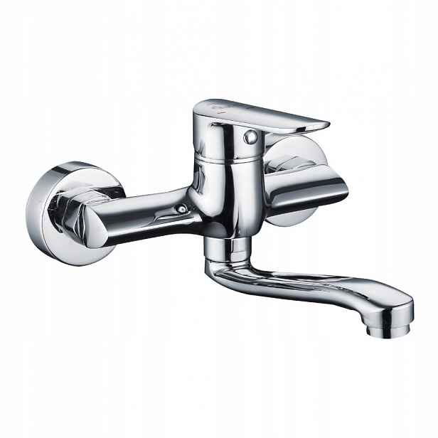 Elegantní umyvadlová kulová nástěnná baterie Duro.prisma 15CM Chrom