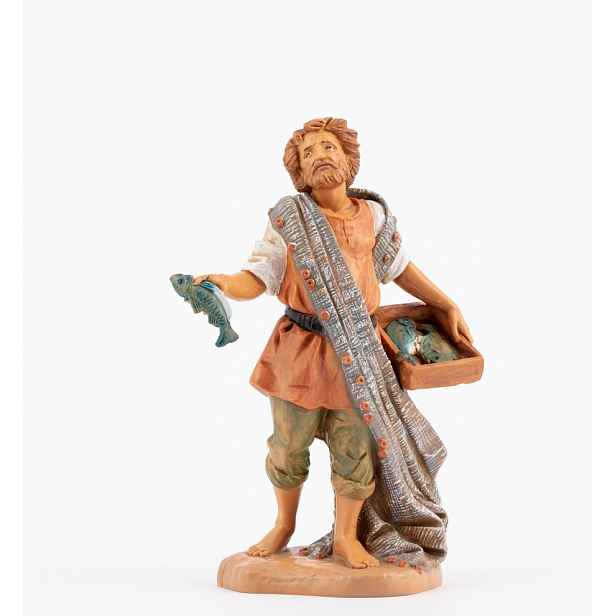 Figurka do Betléma Fontanini Rybář prodává ryby – pro figurky o výšce 19 Cm