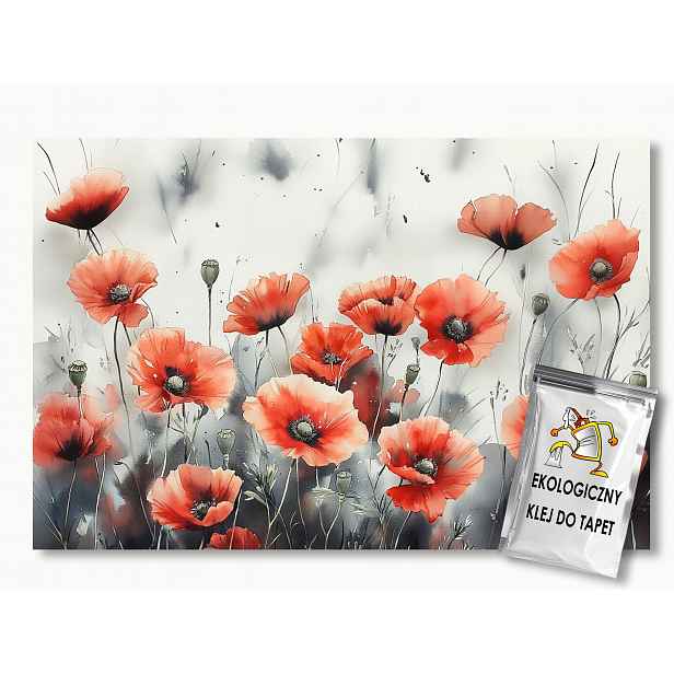 Fototapeta Flizelina Příroda Pole Zahrada Květy Červené Máky 312x219 130g