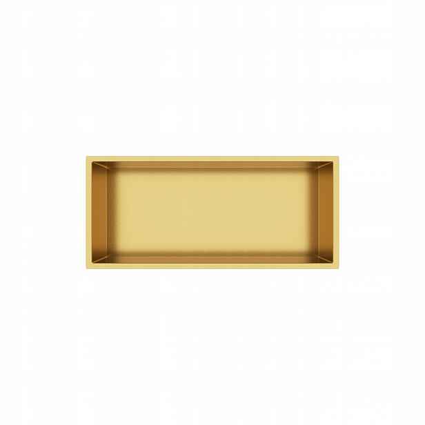 Koupelnová Polička Q-box 1 Podomítková Zlatá 45x20x10 cm Aquauno