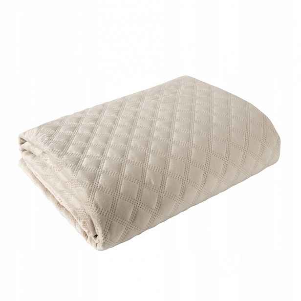 Prošívaný přehoz Velvi velvet 220x240 003 světle béžový