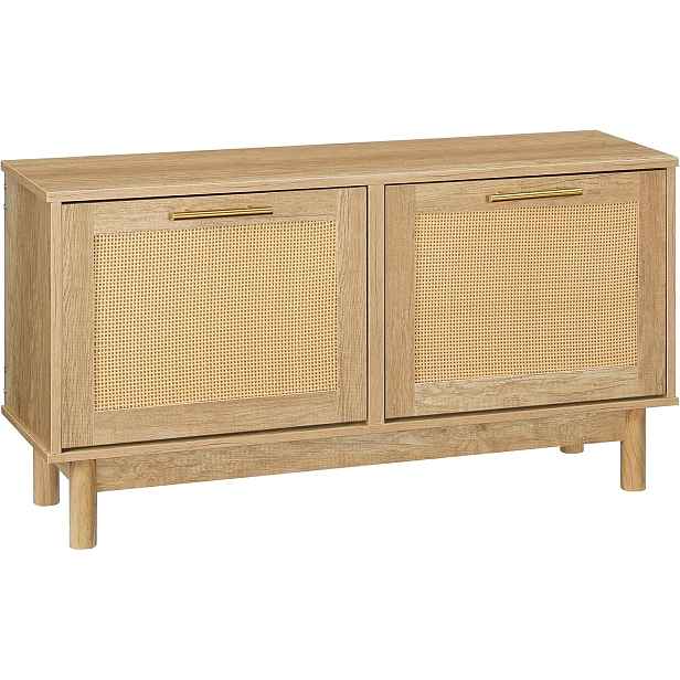VASAGLE Botník s lavicí Venty 100 cm hnědý