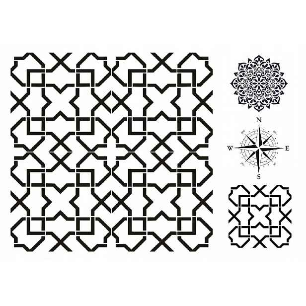 Omítací Šablona LuxBud pro Betonu Dekorativní geometrický vzor 62x62 cm